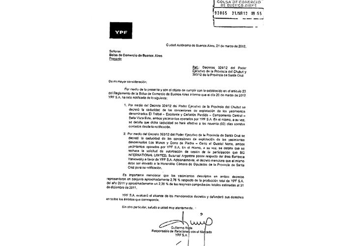 La carta de YPF que habilita apelación de Repsol
