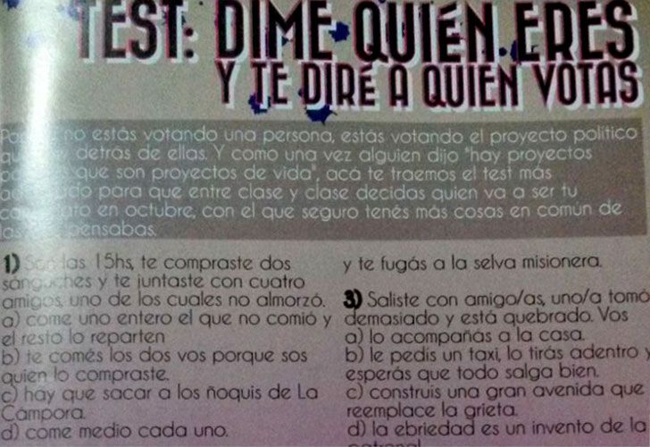 El test universitario de La Cámpora para determinar el voto