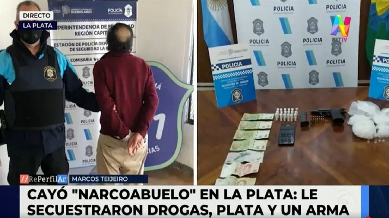 Cayó el "narcoabuelo": le secuestraron drogas, dinero y un arma de fuego