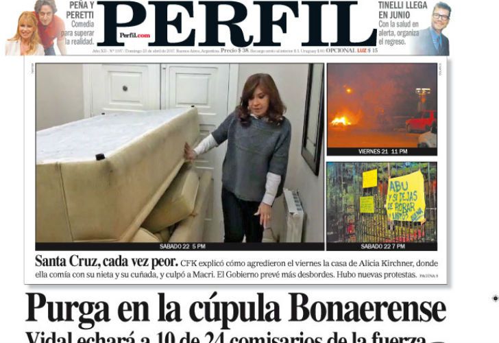 Tapa del domingo Diario Perfil