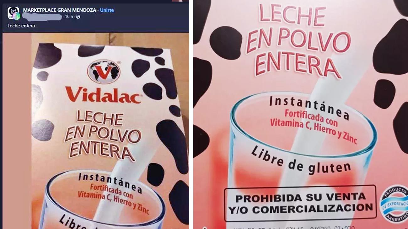 Parte de la leche que el Gobierno le entregó a Conin para comedores se puso a la venta