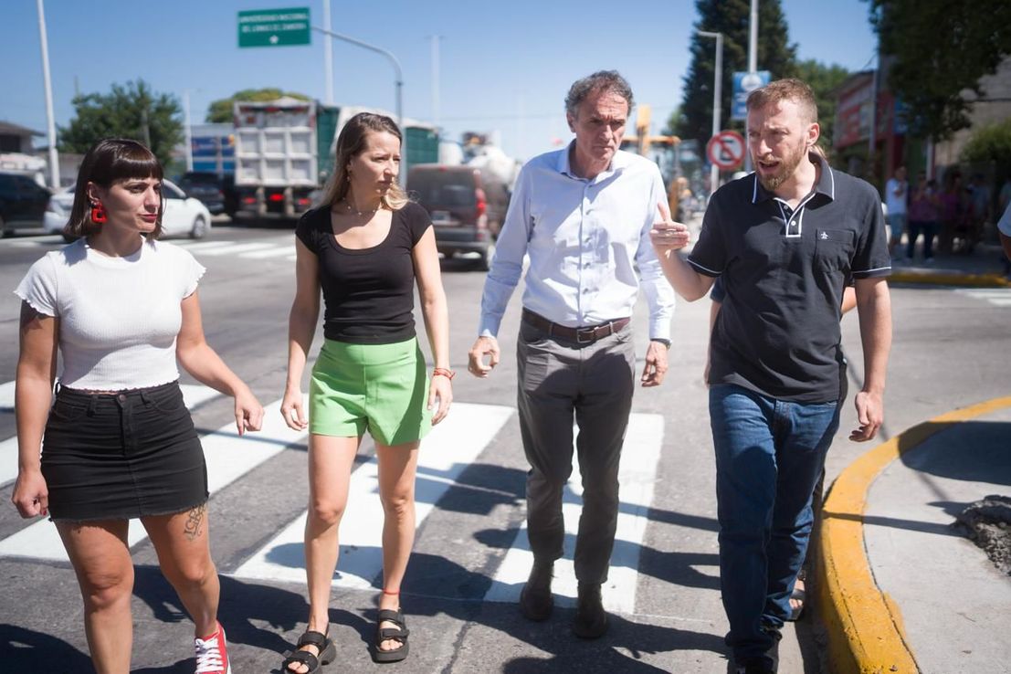 Otermín y Katopodis supervisaron el avance de la histórica reconstrucción de la Ruta 4 en Lomas de Zamora