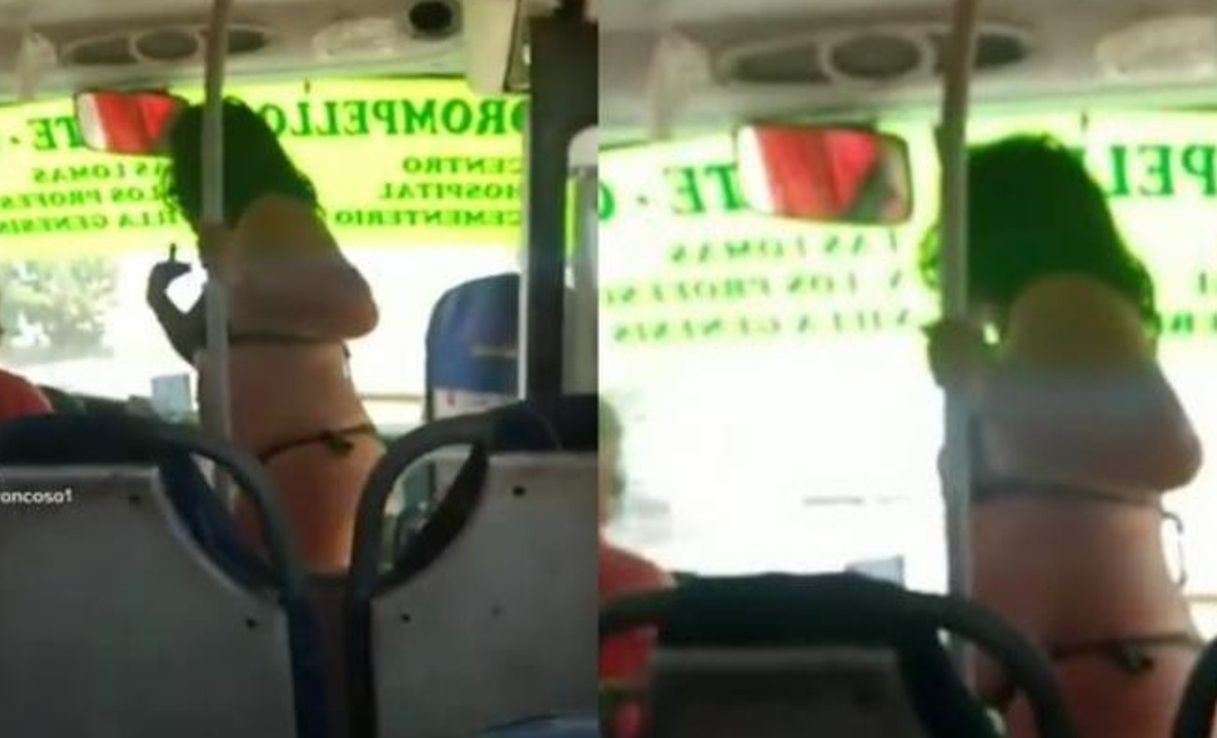 Video | Una mujer se subió en ropa interior a un colectivo en Chile: "Después le voy a pagar el pasaje"