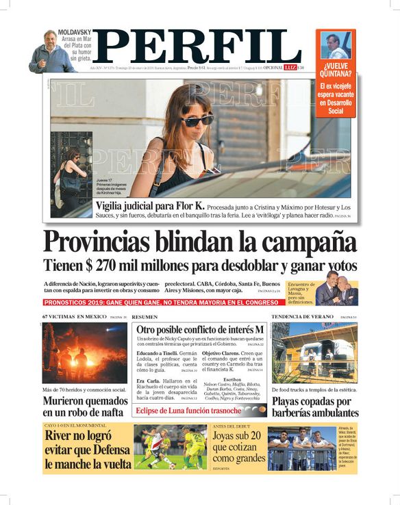 La tapa del Diario PERFIL de este domingo