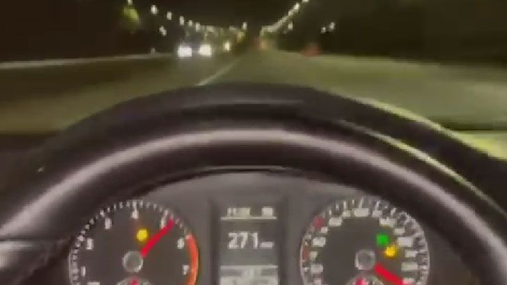 Conducción temeraria: se grabó manejando a 270 km/h en la autopista