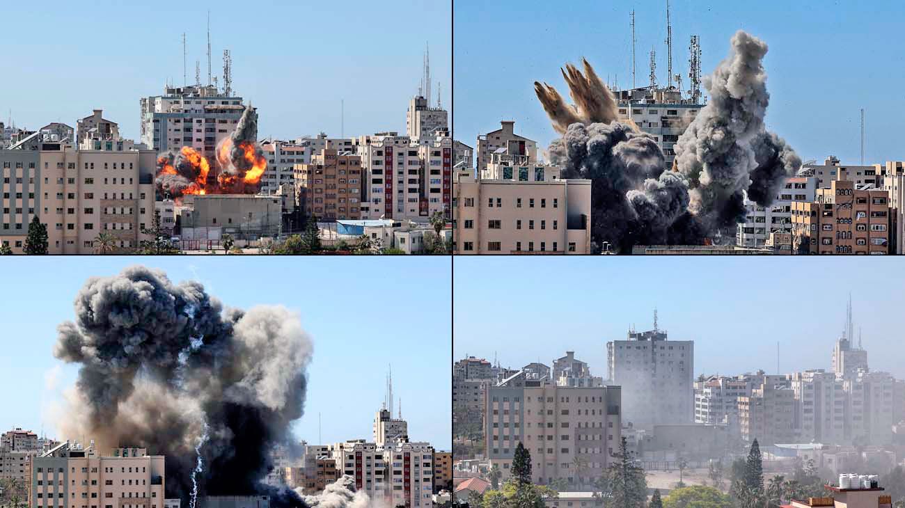 Se extiende la guerra en Gaza, donde Israel destruyó un edificio de la prensa internacional