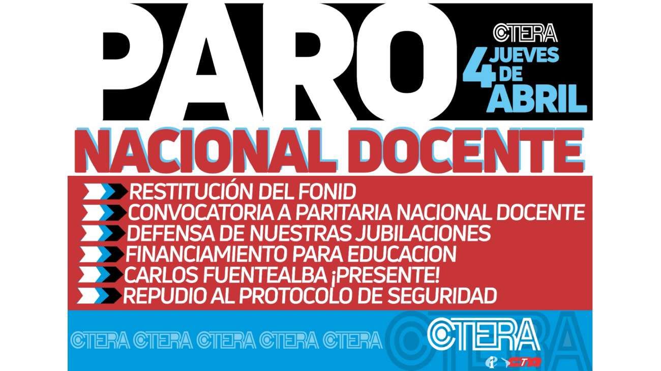 La CGT anunció paro nacional docente para el 24 de febrero y 5 de marzo