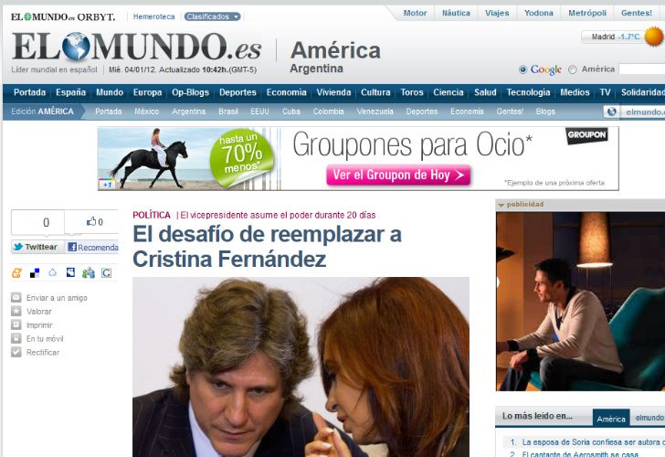La operación de CFK en los medios del mundo
