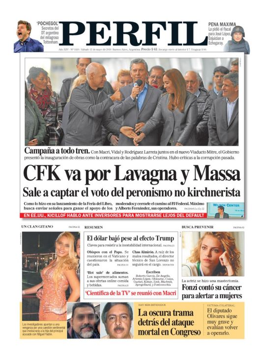 La tapa del Diario PERFIL de este sábado