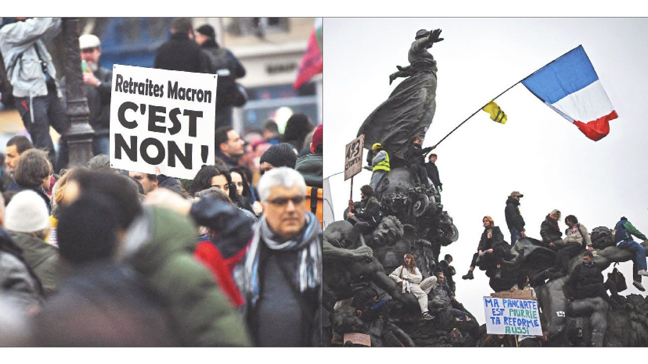 Millones de franceses volvieron a las calles para rechazar la reforma de las jubilaciones