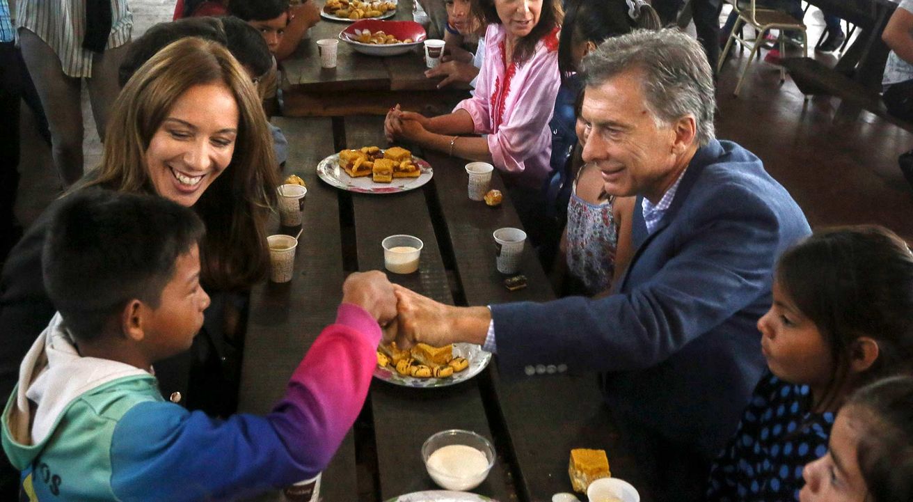 Macri y Vidal en campaña: se mostraron juntos con chicos en el conurbano