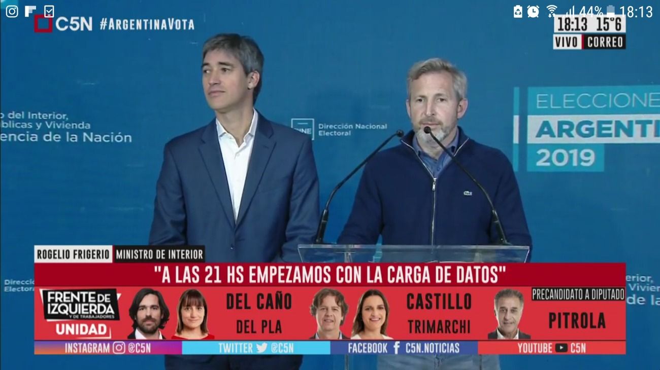 Rogelio Frigerio ratificó que esperan difusión de datos para las 21: "Hubo un alto nivel de participación"