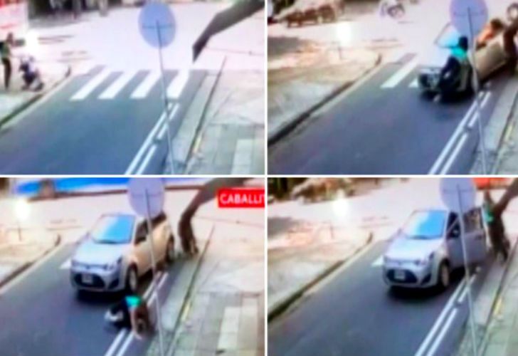 Video | Atropellan a una mujer que cruzaba la calle con su bebé