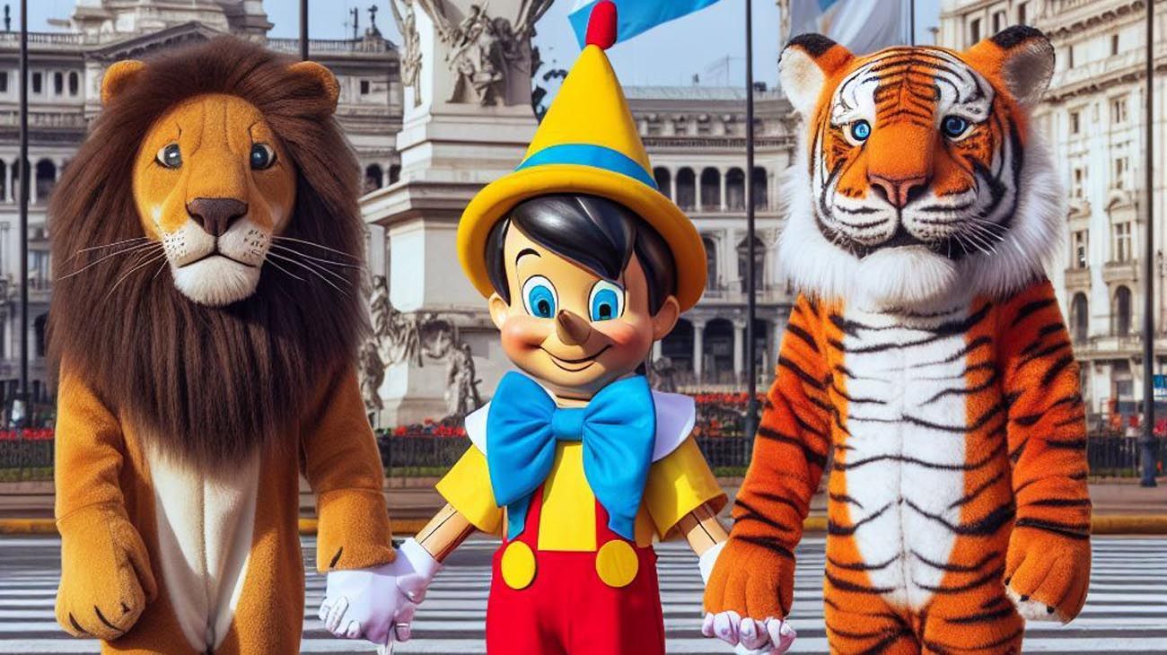 La fábula de Javier Milei: Pinocho, el tigre y el león