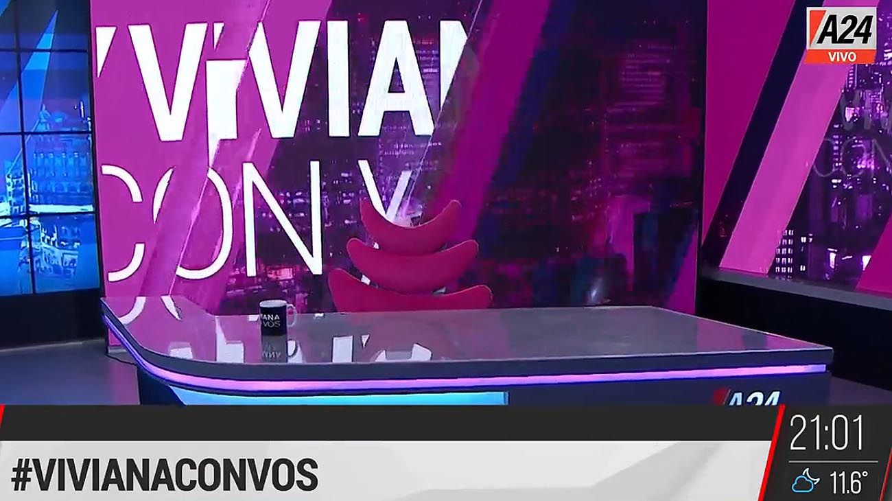 A24 emitió el programa de Viviana Canosa pero sin la conductora: mostró el estudio vacío durante 10 minutos