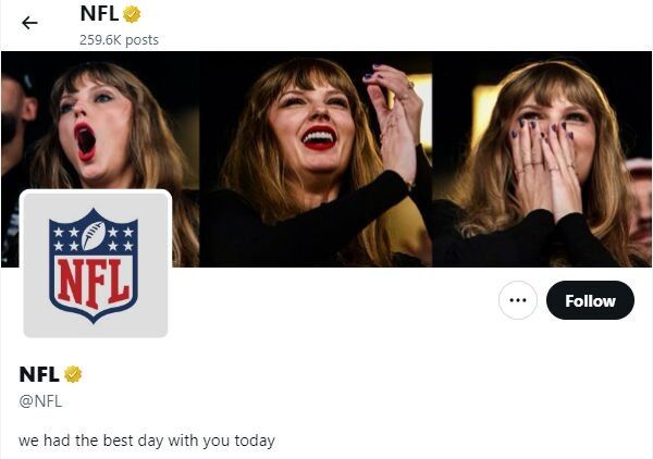 Historia de amor de Taylor Swift eleva ratings de NFL para NBC