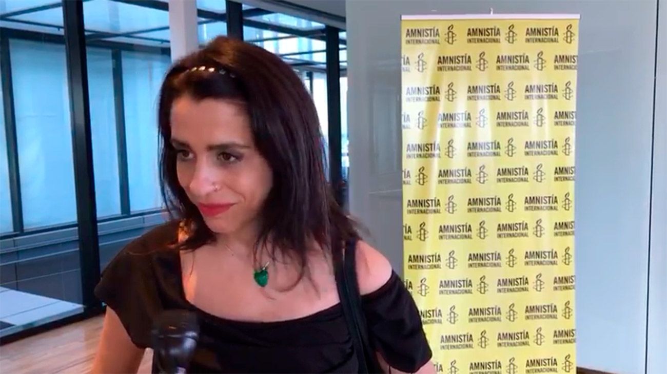 Al llegar, Victoria Donda destacó la lucha de las mujeres
