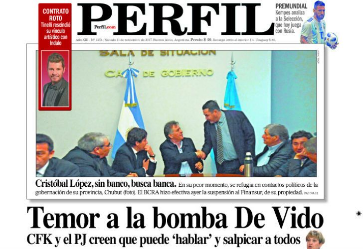 La tapa del diario Perfil de este sábado