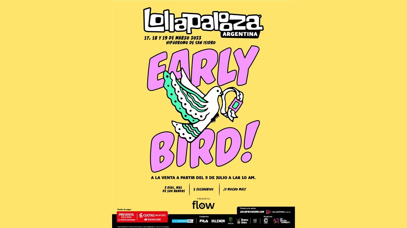 Lollapalooza confirma su regreso para el 17, 18 y 19 de marzo de 2023