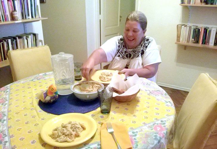 El menú cuidado de Carrió, fideos que le sobraron del fin de semana