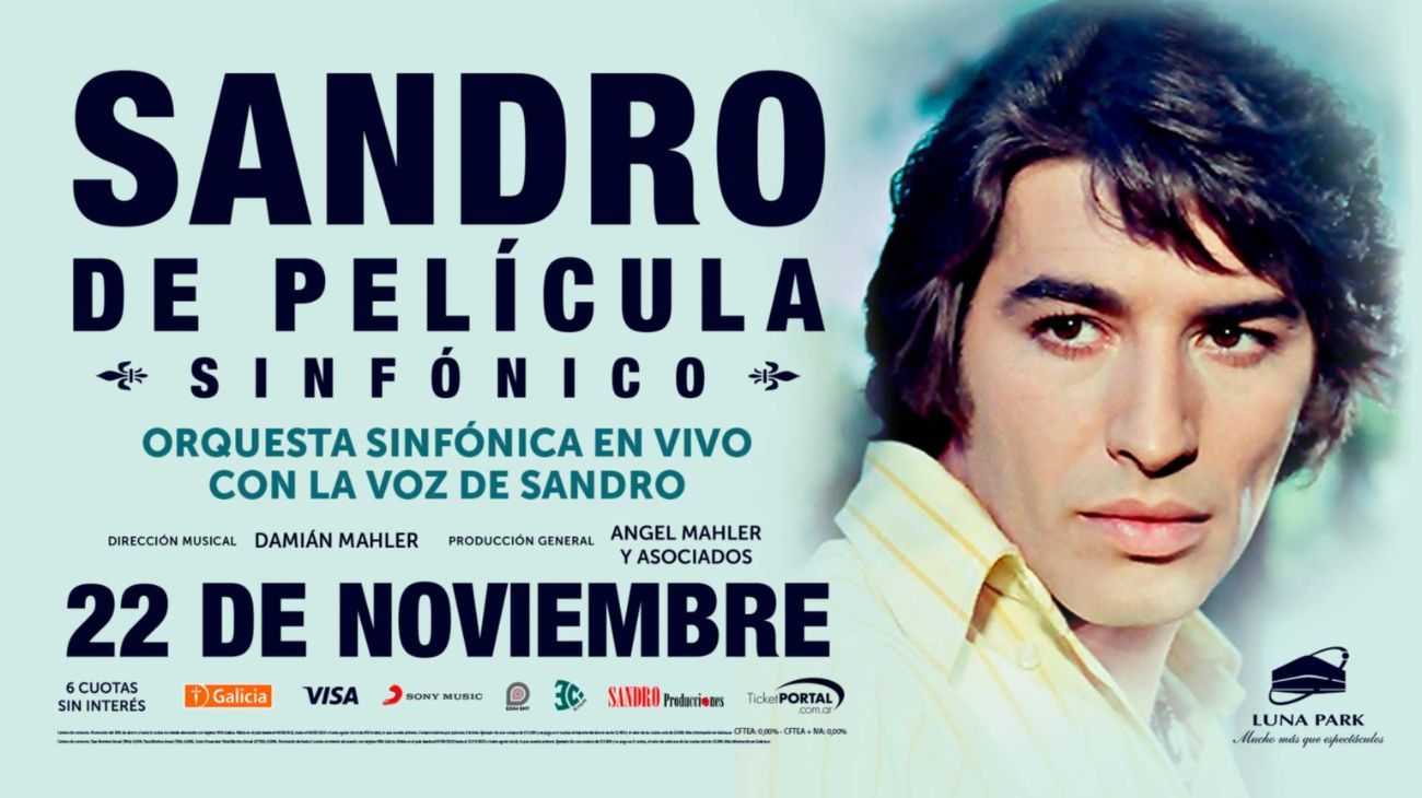 Llega "Sandro de Película Sinfónico" al Luna Park