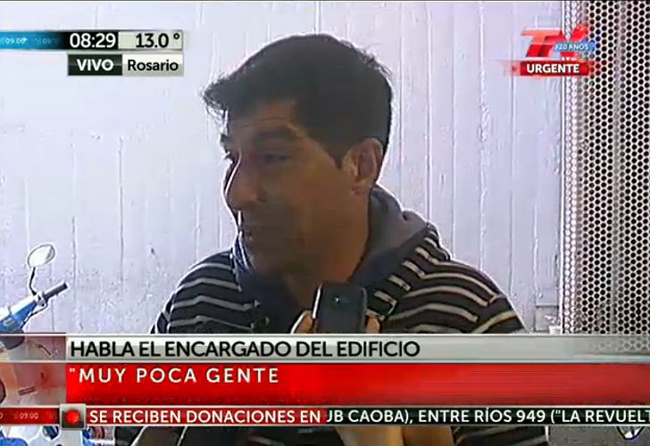Portero del edificio en Rosario: "El gasista se subió a la chata y se fue"
