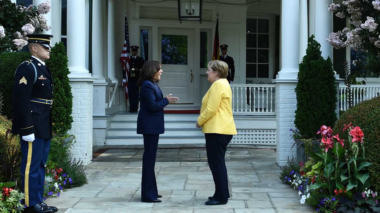 Kamala Harris recibió a Merkel con un espectacular desayuno