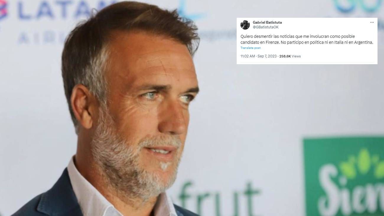 Gabriel Batistuta desmintió los rumores en torno a su candidatura a intendente de Florencia