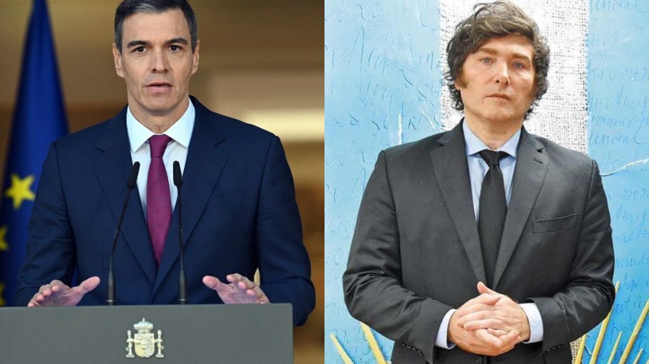 Javier Milei volvió a atacar al presidente español Pedro Sánchez: lo acusa de "censura"