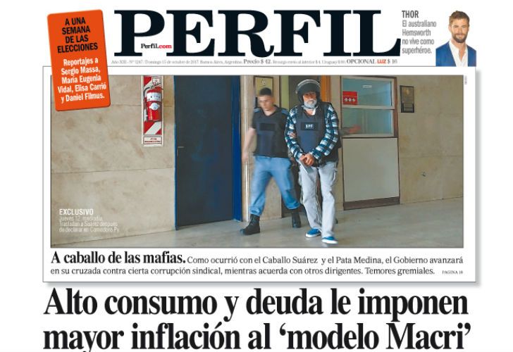 La tapa de este domingo de Diario Perfil