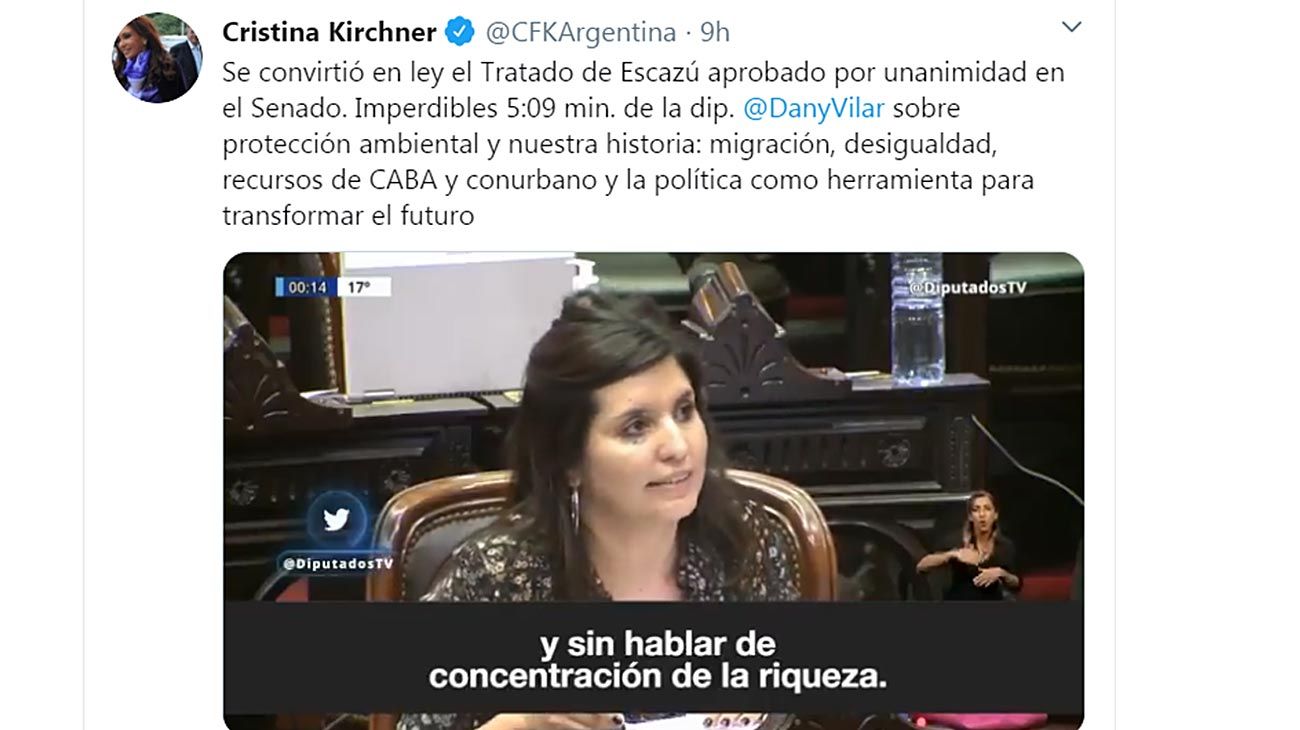 Un nuevo mensaje de la vicepresidenta apunta a la Ciudad