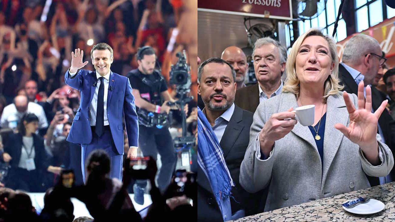 Macron y Le Pen, protagonistas de la primera vuelta en Francia