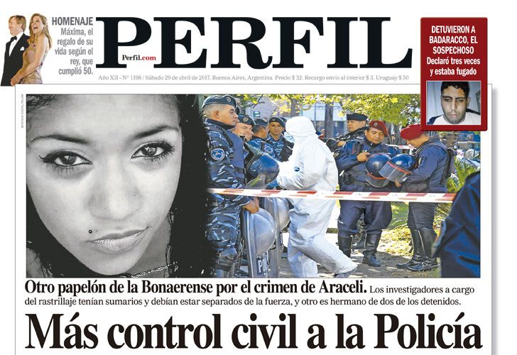 La tapa de este sábado del Diario Perfil
