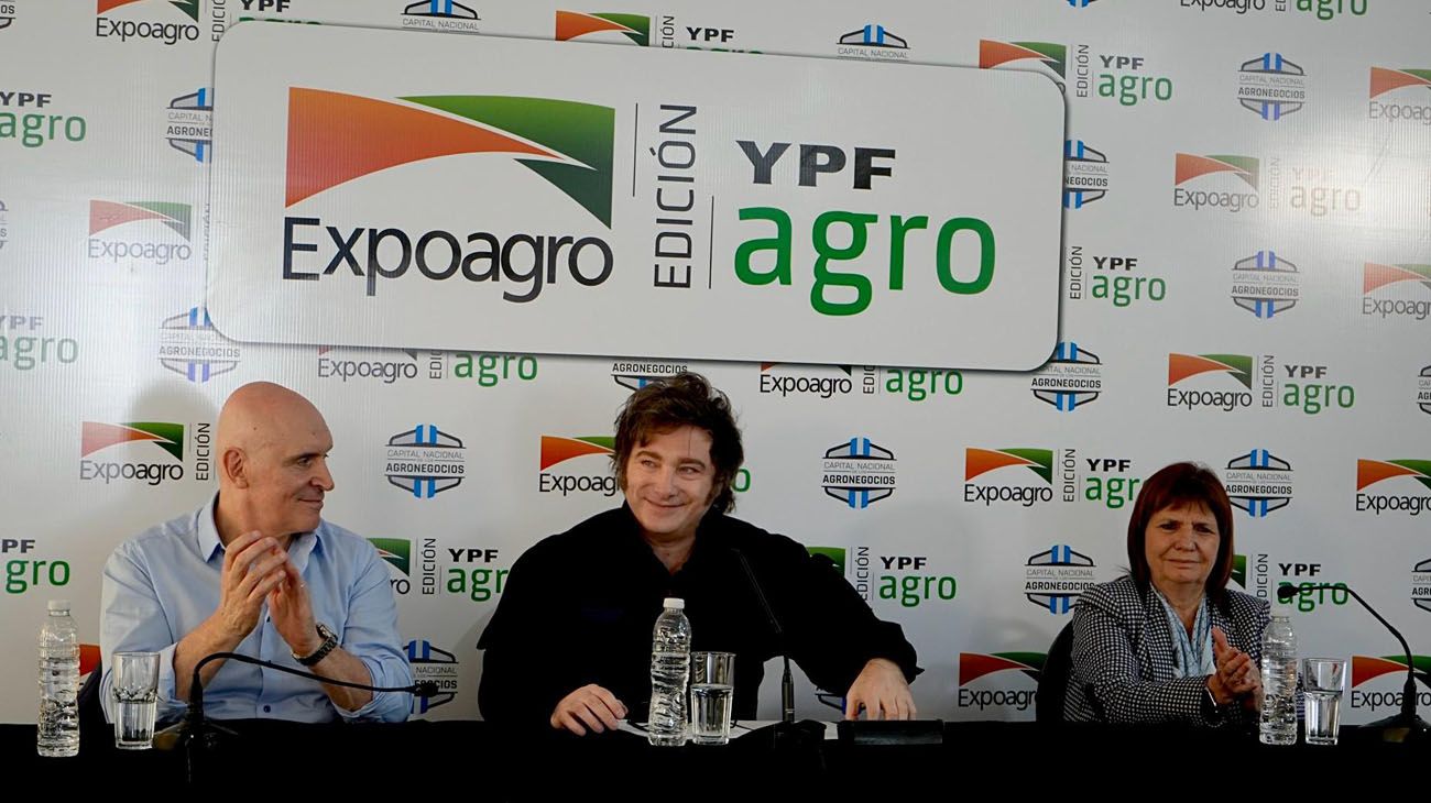 En Expoagro, Milei pidió poder fijar el superávit fiscal antes de sacar las retenciones "de una vez y para siempre"