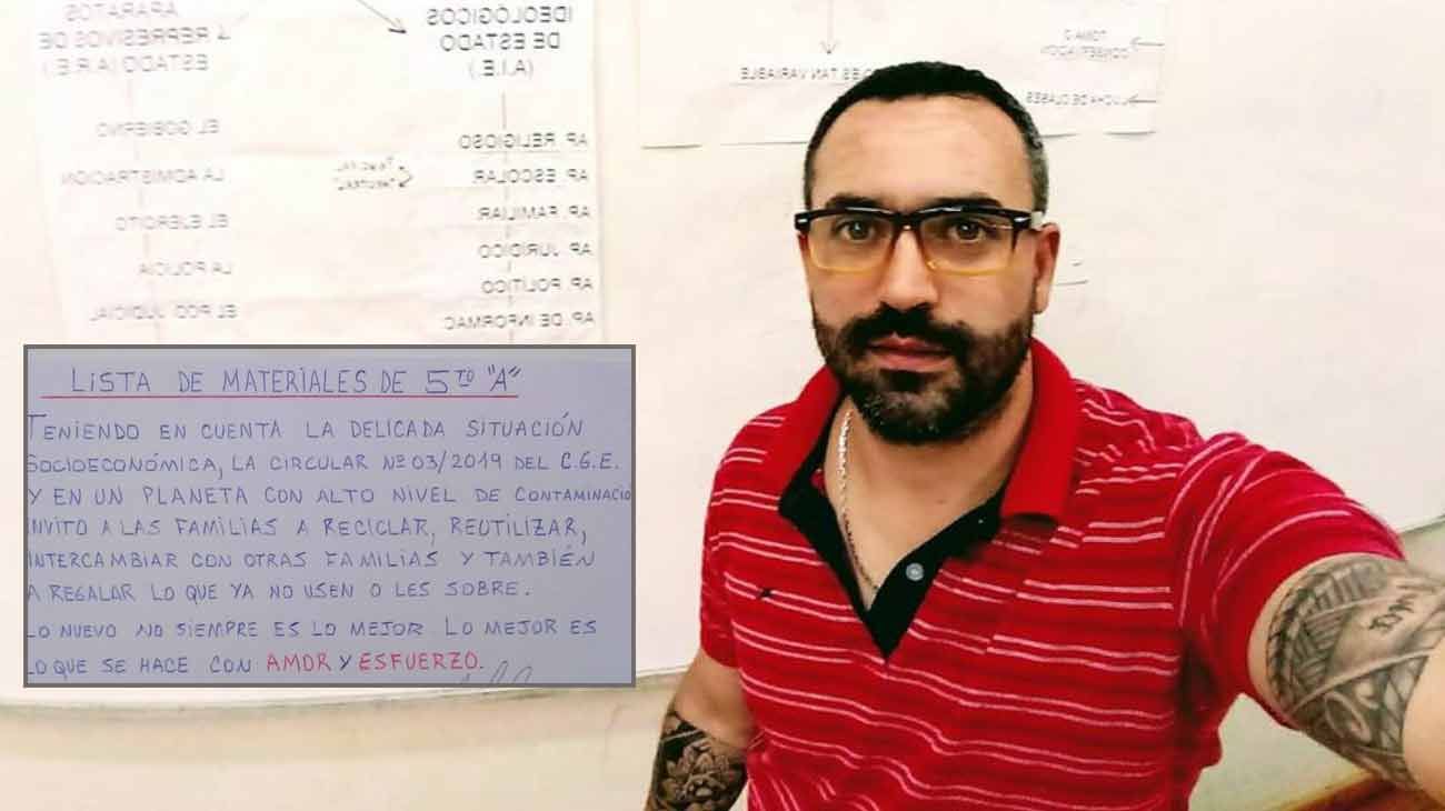La emotiva y viral "lista de materiales" que un docente le pidió a sus alumnos