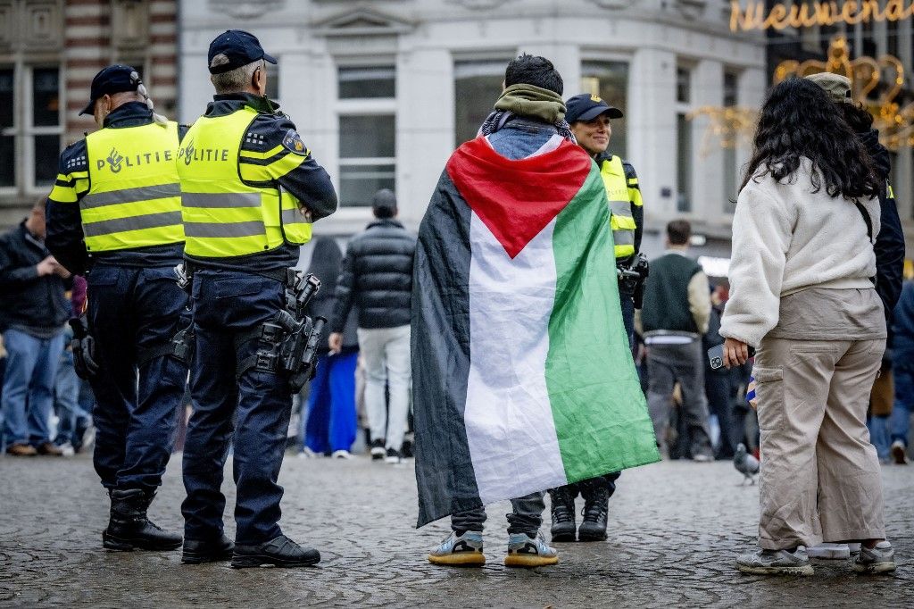 Decenas de detenidos en Ámsterdam durante una manifestación propalestina que estaba prohibida