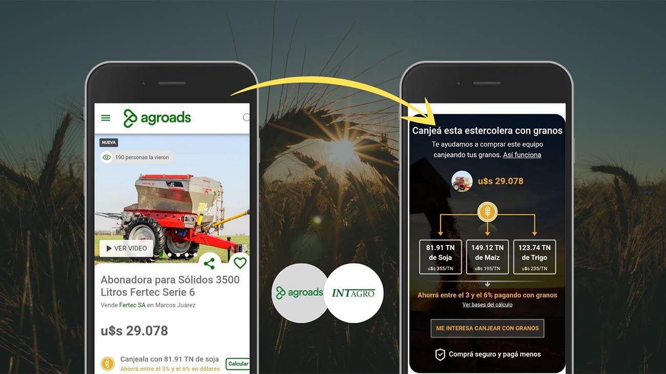 Agroads e Intagro se asocian para simplificar la compra con granos de forma online