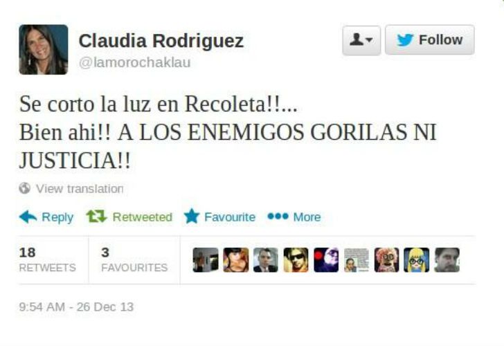 Una funcionaria de Scioli celebró los cortes de luz en Recoleta