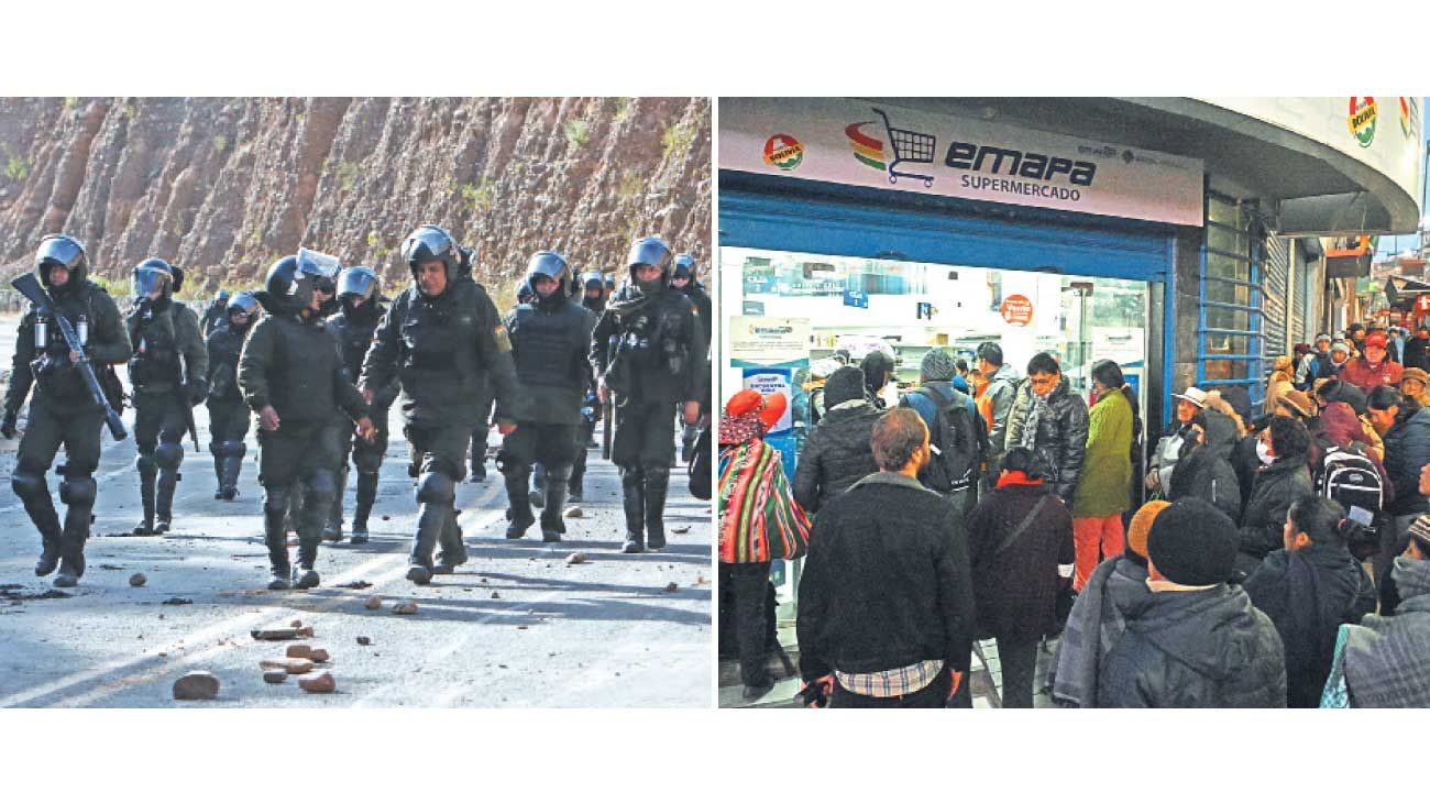 Caos y cuatro policías asesinados en Bolivia