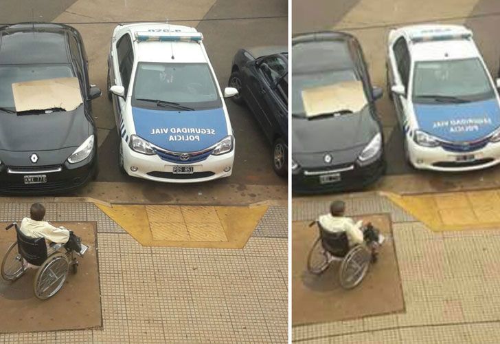 Jefe de Seguridad Vial misionero bloqueó una bajada para discapacitados