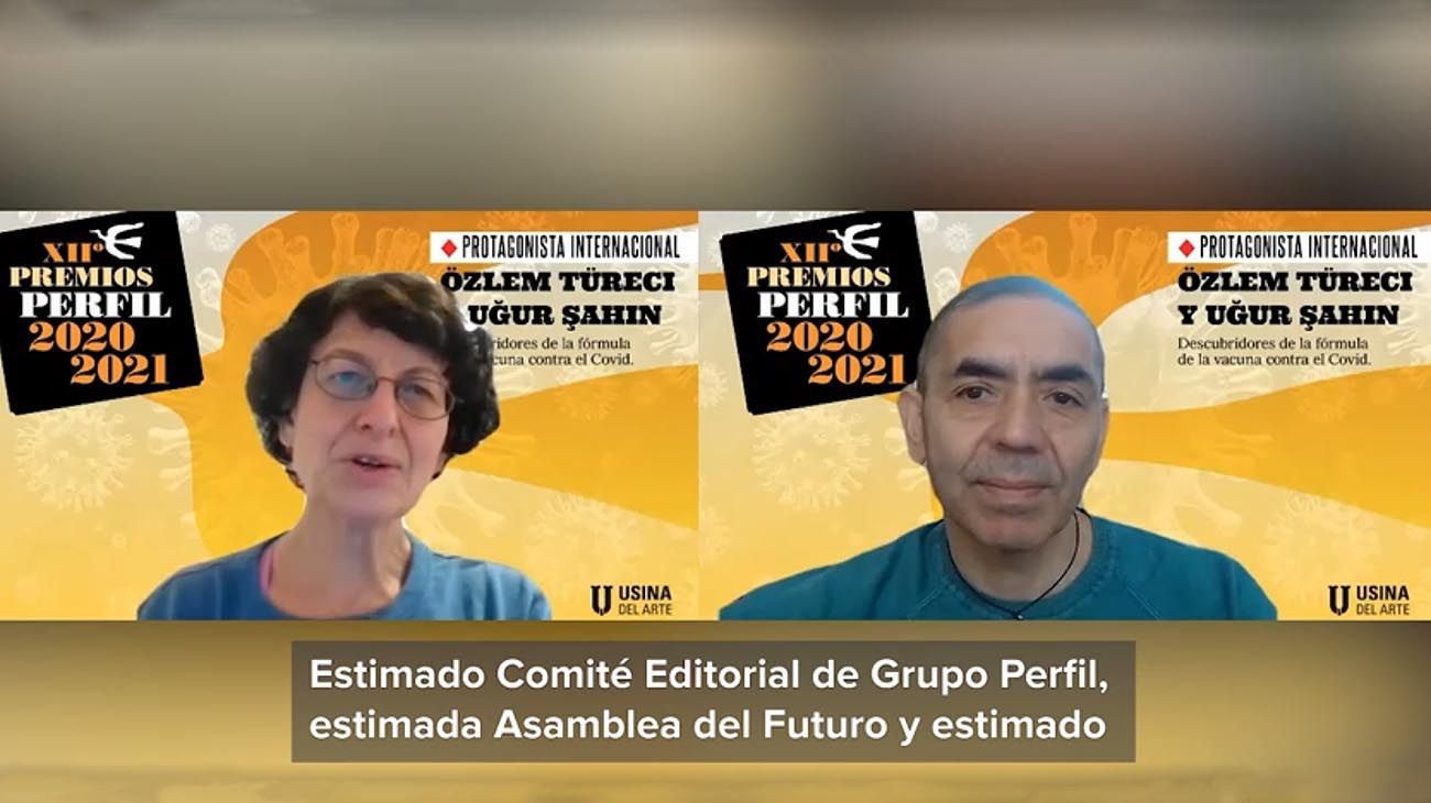 Ozlem Tureci y Ugur Sahin agradecieron el Premio Perfil a Protagonista Internacional