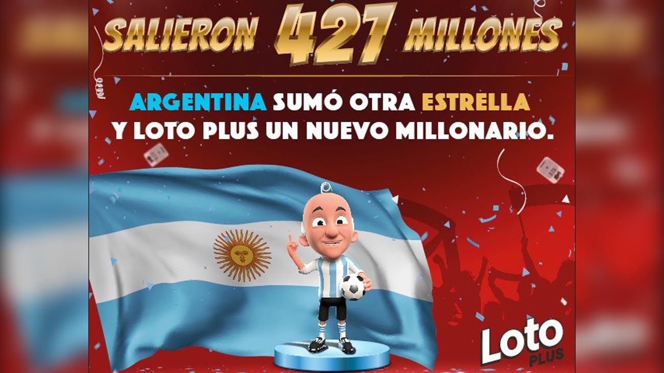 Loto Plus tuvo un nuevo ganador que se llevó 427 millones de pesos