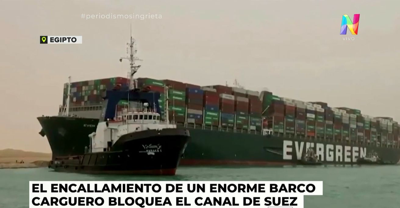 El Canal de Suez se encuentra bloqueado por un buque carguero