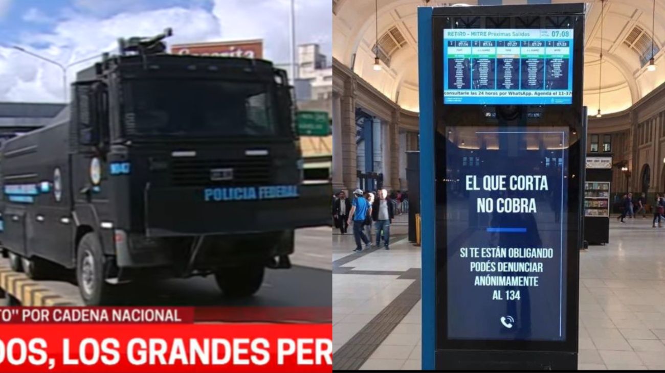 "El que corta no cobra": el Gobierno puso carteles en las estaciones de tren para advertir a los manifestantes