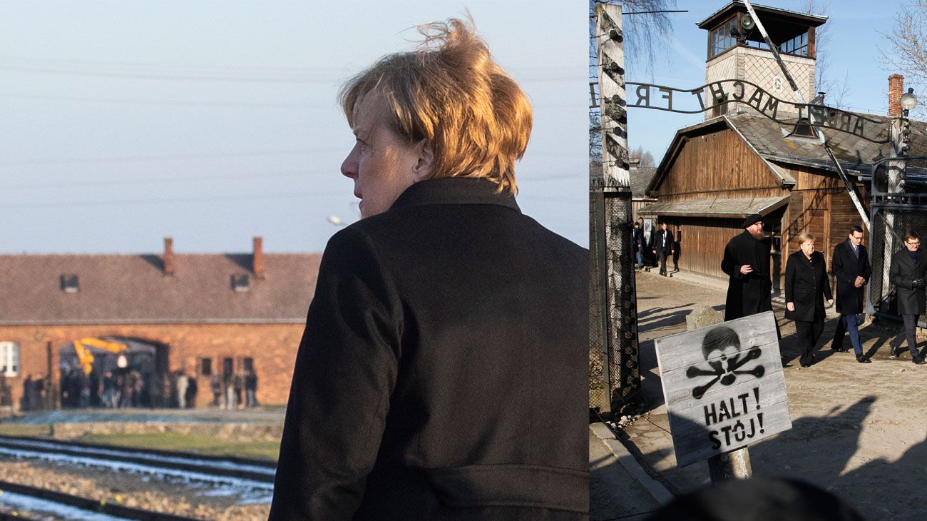 Merkel evocó los crímenes nazis en su visita a Auschwitz