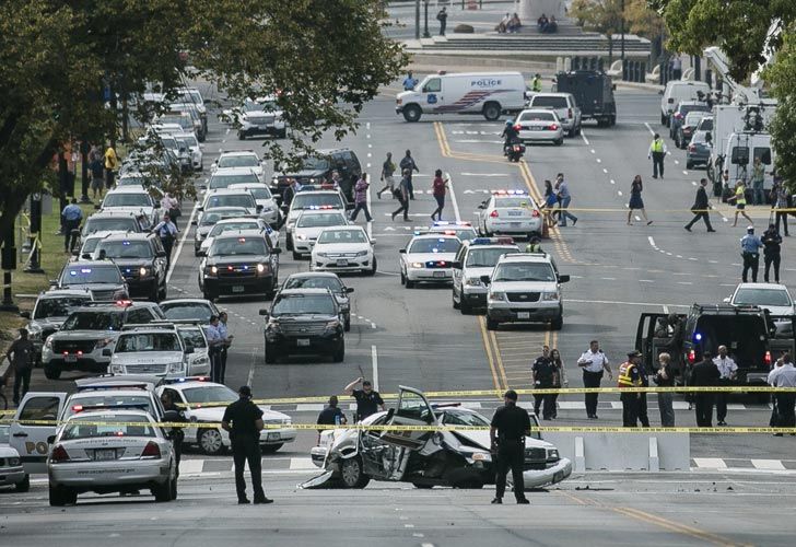 Video | Cómo fue la espectacular cacería de un automóvil en el Capitolio de EEUU