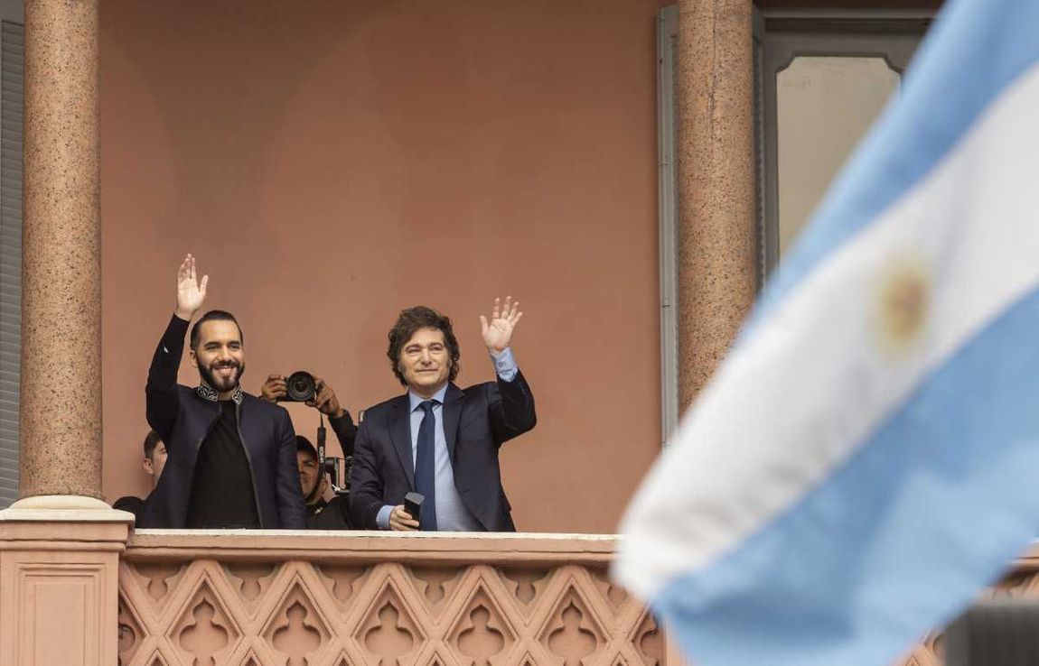Nayib Bukele visitó a Javier Milei en la Casa Rosada y dijo que "le gusta" la gestión de LLA