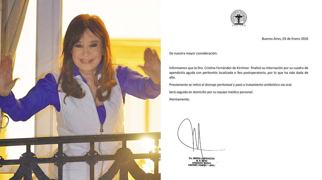 Cristina recibió el alta luego de pasar dos semanas internada y seguirá controlada en su domicilio