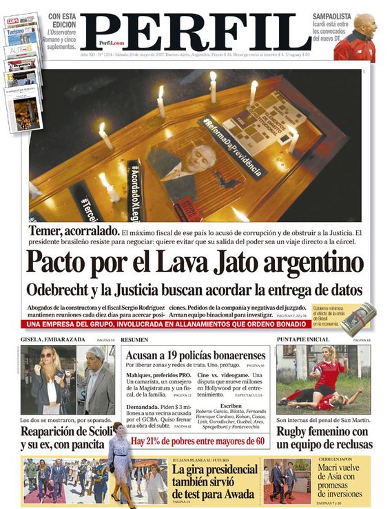 La tapa de este sábado del Diario Perfil