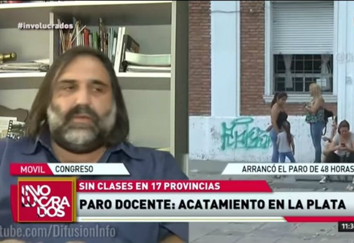 Video | Roberto Baradel volvió a levantarse en medio de una entrevista